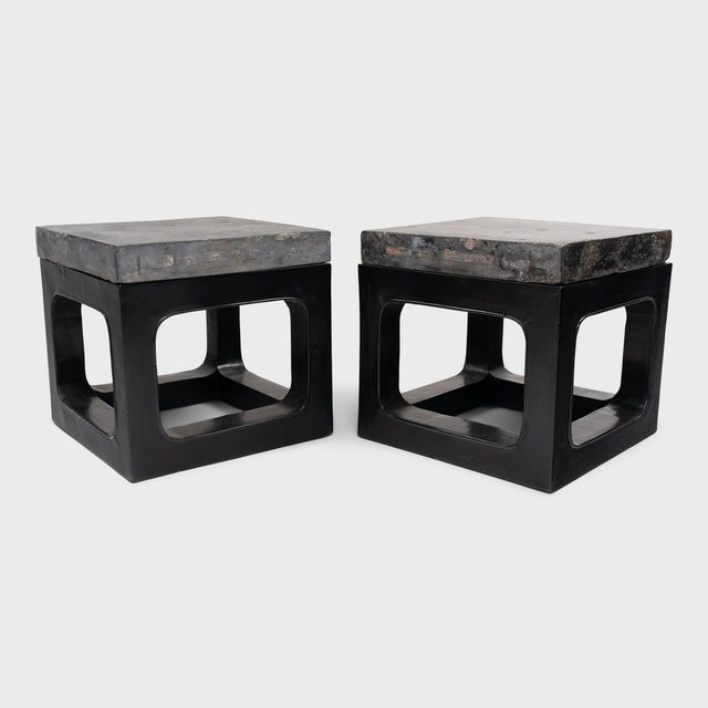 Wood Chinese Golden Brick Side Table, C. 1838 For Sale - Image 7 of 7