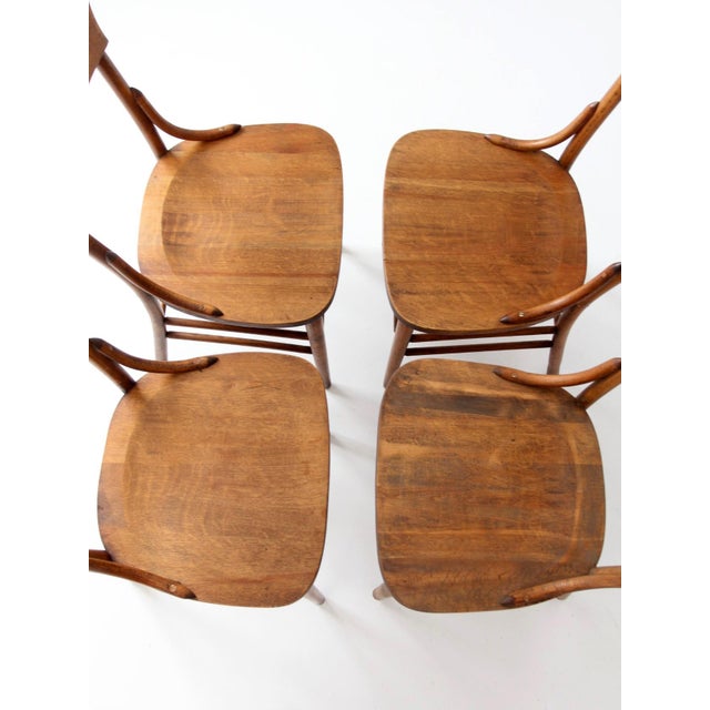 Early 20th Century Antique Crocker Bentwood Dining Chairs Set 4 For Sale - Image 5 of 16