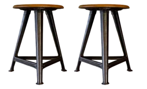 Set of Industrial Stools by Robert Wagner for Rowac, Chemnitz, Germany