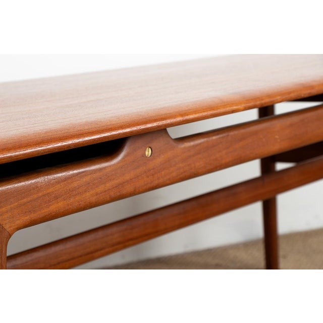 Large Danish Teak Coffee Table with 2 Side Document Holders, 1960 For Sale - Image 10 of 14