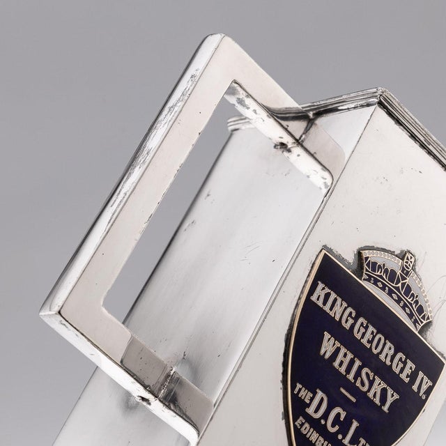 20th Century Art Deco Silver Plated & Enamel Water Jug from King George IV Whisky , 1920s For Sale - Image 4 of 18