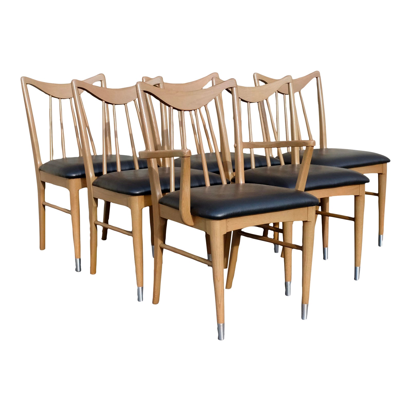 Keller Furniture Oak "Valkerie" Set of 6 Chairs by Edmond J. Spence