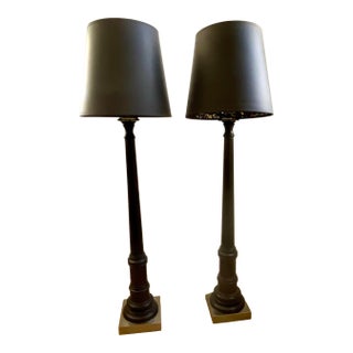 Contemporary Tall Console Lamps - a Pair For Sale