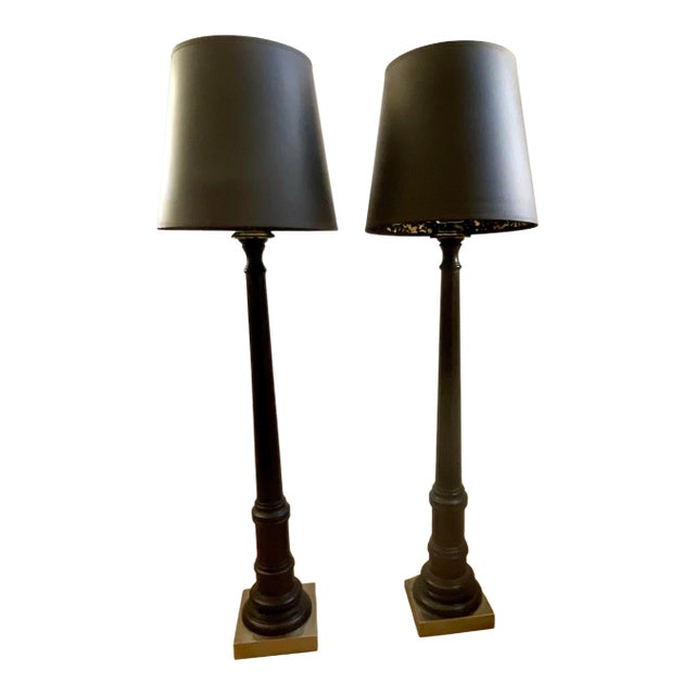 Contemporary Tall Console Lamps - a Pair For Sale