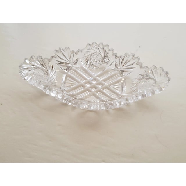 1930s Vintage Decorative Cut Style Crystal Dish For Sale - Image 11 of 11