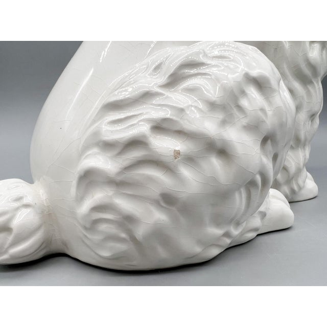 Mid 20th Century Vintage Italian Ceramic Poodle Statue – Mid Century Figural Dog Sculpture – Hollywood Regency For Sale - Image 5 of 15