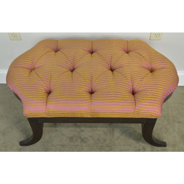 Chocolate Regency Style Tufted Benches - a Pair For Sale - Image 8 of 13