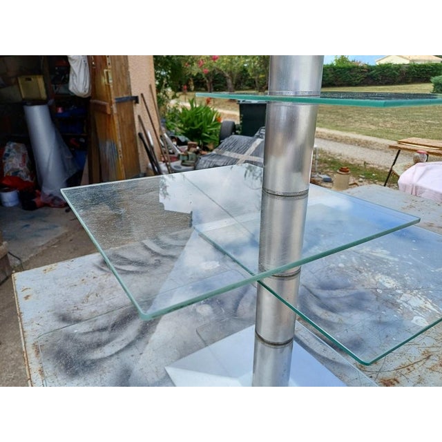 Silver Chrome and Glass Shop Shelf Display Stand, 1970 For Sale - Image 8 of 14