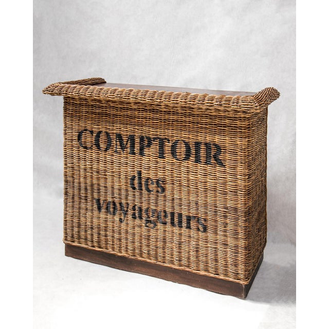 Comptoir Des Voyageurs Vintage Wicker Bar For Sale - Image 5 of 16