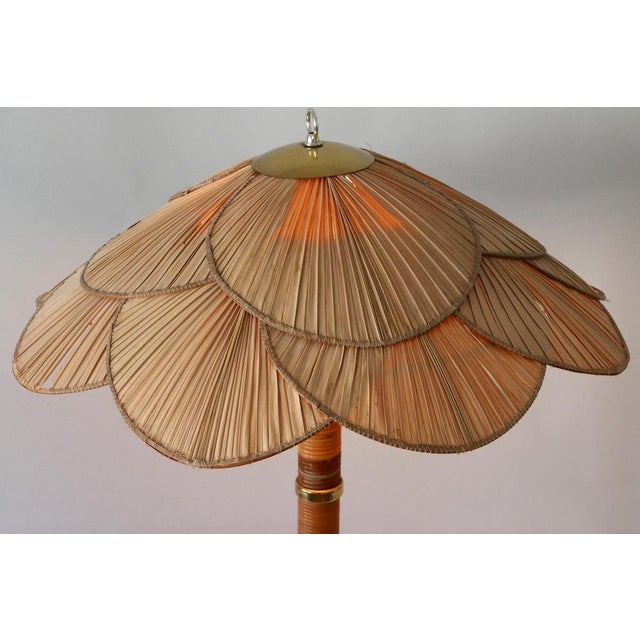 Brown Mid-Century Modern Uchiwa Table Lamp by Miranda Ab Sweden, 1960s For Sale - Image 8 of 18