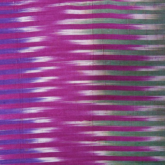 Late 19th Century Antique Central Asian Silk Ikat Adras Fragment From Bukhara, Uzbekistan For Sale - Image 5 of 5
