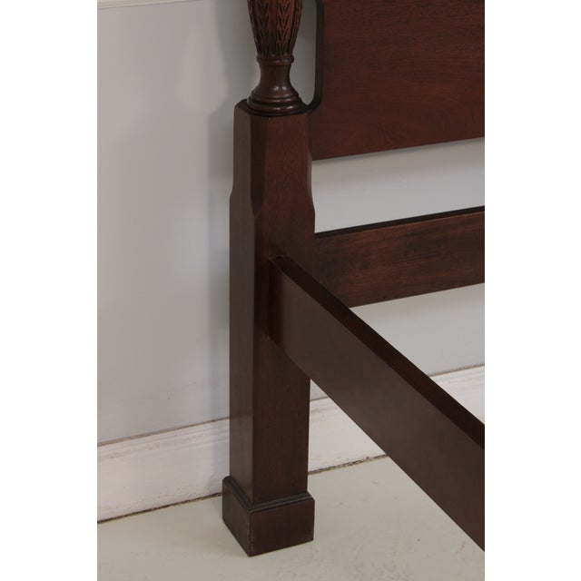 Rice Carved King Size Carved Mahogany Poster Bed For Sale - Image 12 of 16