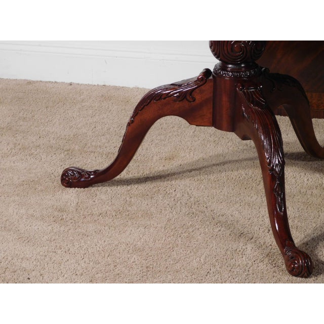 1990s Drexel 18th Century Collection Ball & Claw Inlaid Banded Dining Table W Two Leaves For Sale - Image 5 of 17