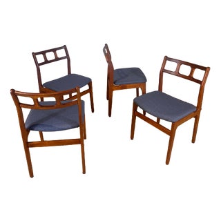 Vintage Danish Teak Dining Chairs, 1960s, Set of 4 For Sale