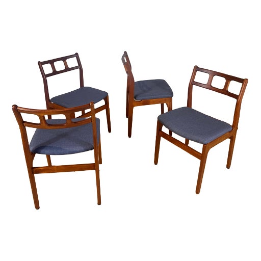 Vintage Danish Teak Dining Chairs, 1960s, Set of 4 For Sale