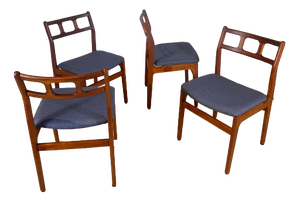 Vintage Danish Teak Dining Chairs, 1960s, Set of 4