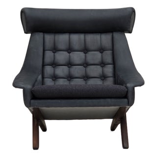 Leather Armchair by Illum Wikkelsø, 1970s For Sale
