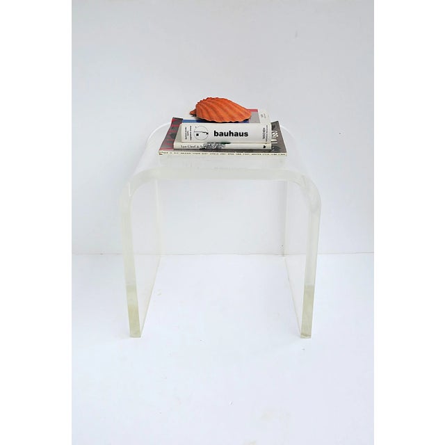 Lucite Waterfall Table Stool Bench For Sale In New York - Image 6 of 12