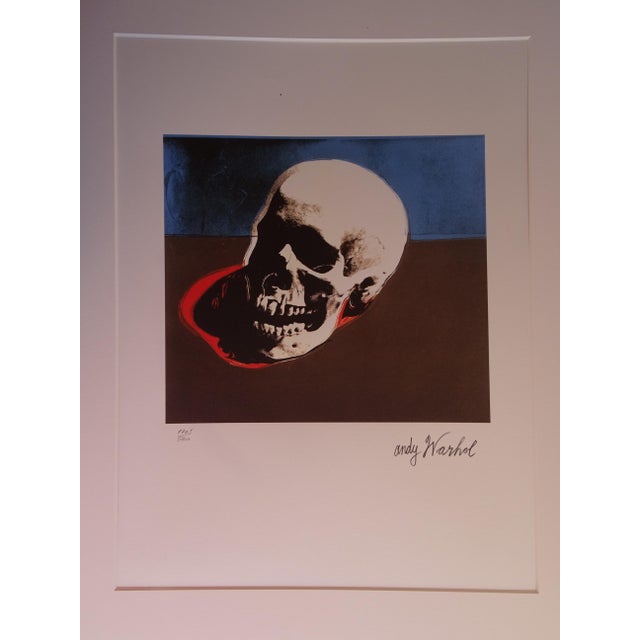 Andy warhol (after) skull lithograph signed in the plate and numbered in pencil limited edition of 5000 copies stamp on...
