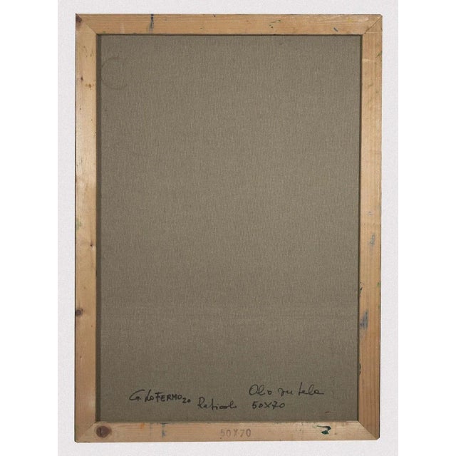 Contemporary Giorgio Lo Fermo, Green Reticulum, Original Oil on Canvas, 2020 For Sale - Image 3 of 4