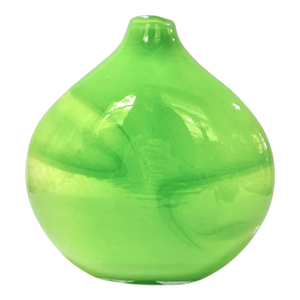Vintage Lime Green Hand Blown Art Glass Vase – 1970s Modern