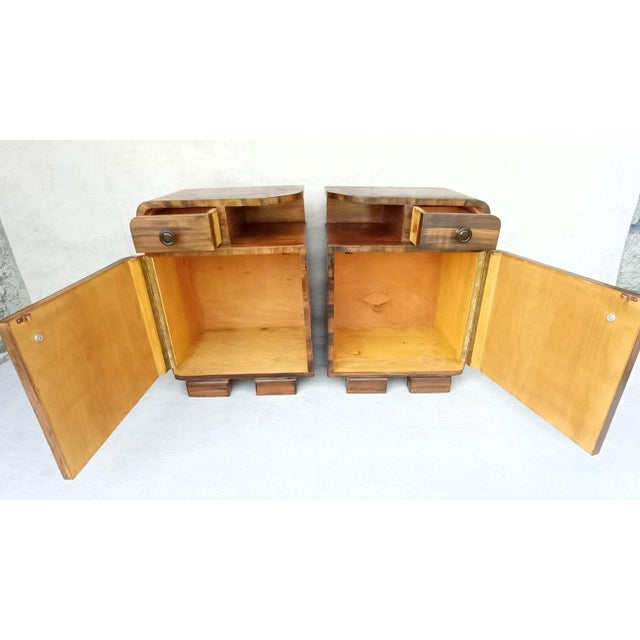Art Deco Bedside Tables by Jindrich Halabala, 1940s, Set of 2 For Sale - Image 16 of 17