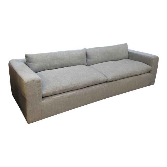Reupholstered Restoration Hardware Petite Cloud Track Arm Sofa | Chairish