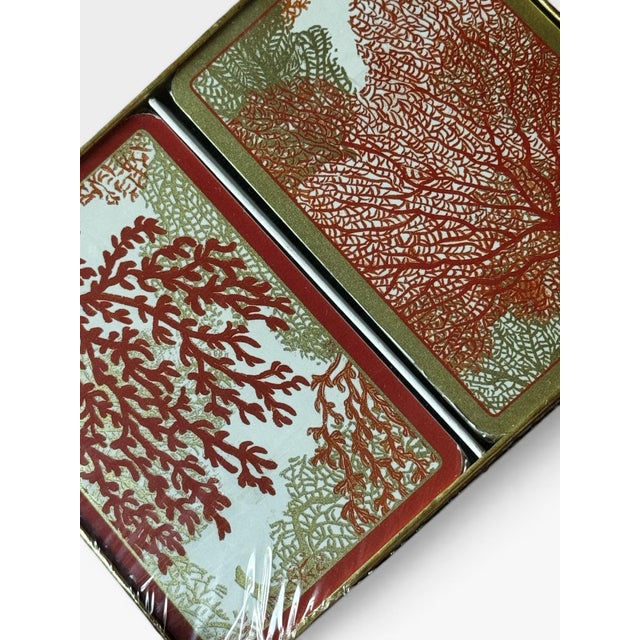 Caspari Sea Fans Double Deck Bridge Playing Cards by Janine Moore For Sale In San Diego - Image 6 of 7