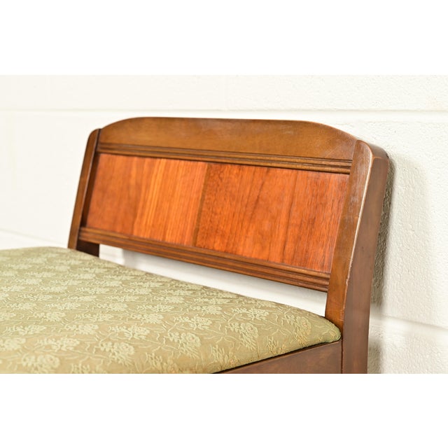 Art Deco Carved Walnut Vanity Stool | Circa 1920s For Sale In South Bend - Image 6 of 11