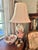 Chinoiserie Vintage Tobacco Leaf Chinoiserie Porcelain Lamp With Double Happiness Finial and Ming Style Base - Shade Included For Sale - Image 3 of 12