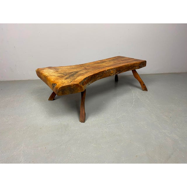 Brown Brutalist Wabi-Sabi Freeform Hardwood Coffee Table, 1970s For Sale - Image 8 of 12