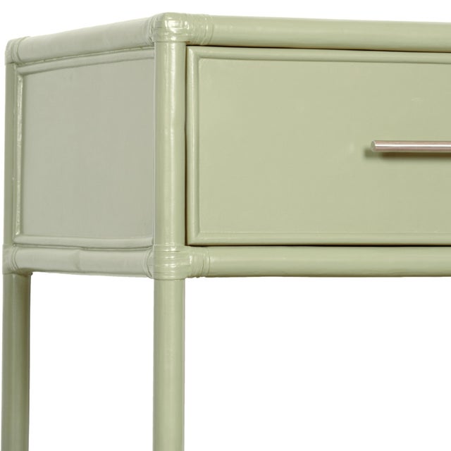 David Francis Olympia One-Drawer Nightstand in Celery Green For Sale - Image 4 of 9