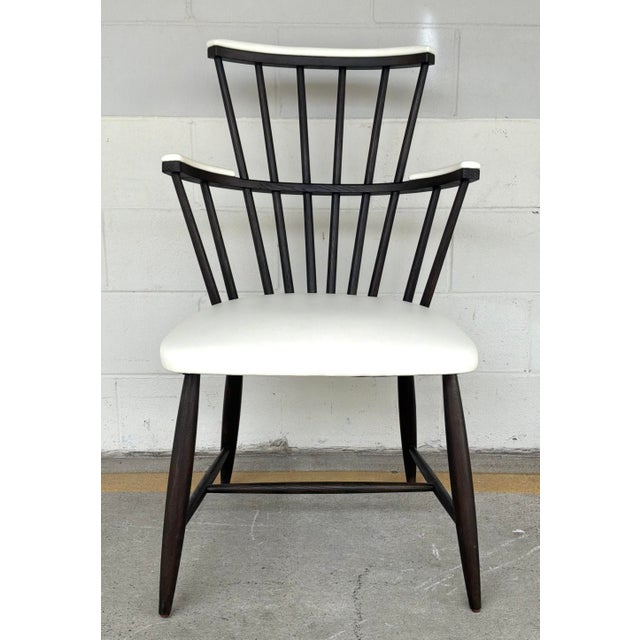 Original retail $6780, stylish Revelation Modern White Leather Windsor Low Country Dining Chairs Set of 4, top grain...