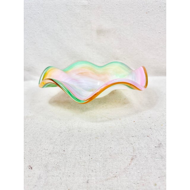 Vintage Art Glass Bowl For Sale - Image 4 of 6