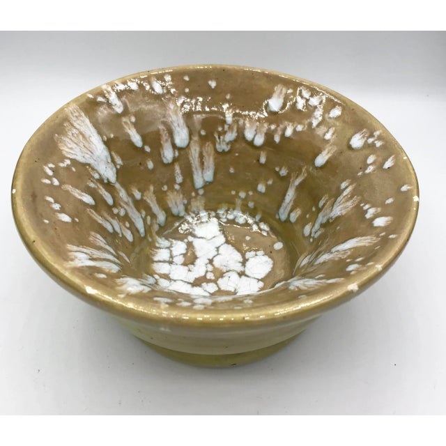 Mid-Century Modern Modern Speckled Signed Studio Pottery Bowl For Sale - Image 3 of 10