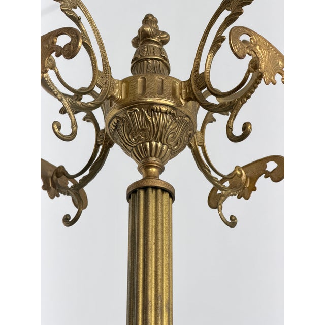 Vintage Italian Brass Coat Rack with Onyx Marble Centrepiece, 1960s For Sale - Image 13 of 18