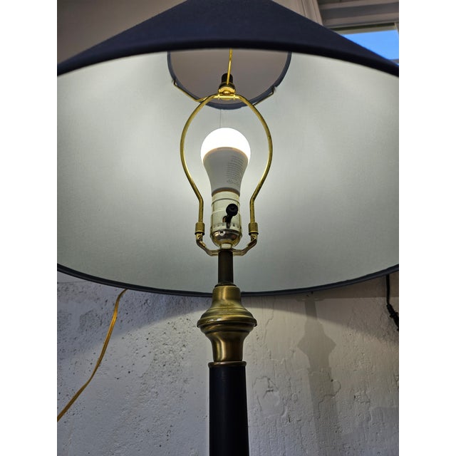 Late 20th Century Blue and Brass Lamps - a Pair For Sale - Image 14 of 16