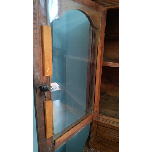 19th Century Marble Top Possum Belly Copper Lined Bins Kitchen Bakers Cabinet For Sale - Image 17 of 18