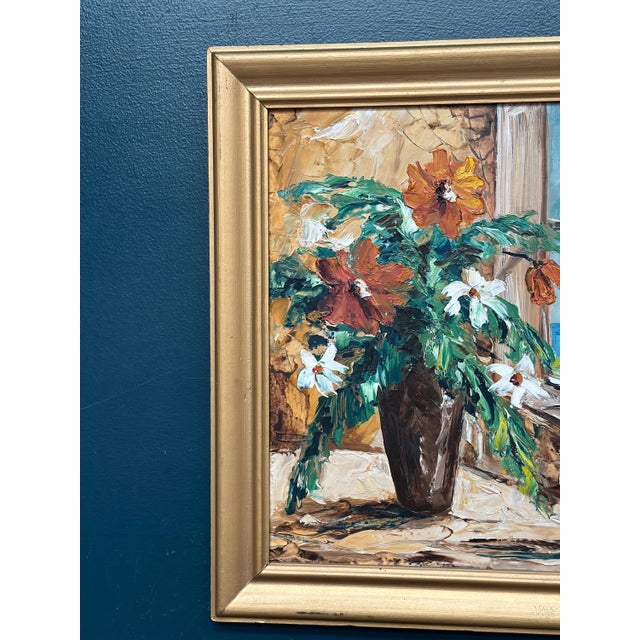 Mid-Century Modern Magnus Tull, Flower Painting, 1950s, Oil on Board, Framed For Sale - Image 3 of 13