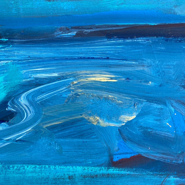 Contemporary Original Abstract Seascape Painting Signed For Sale - Image 4 of 6