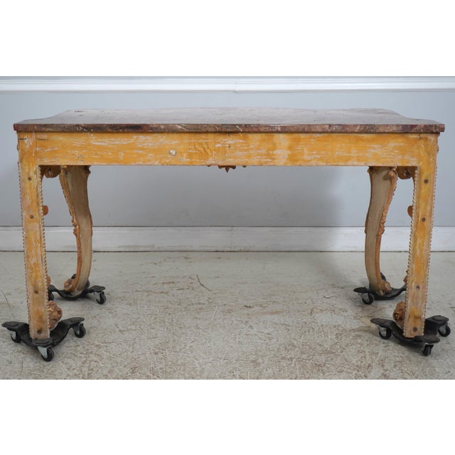 Antique Italian Rococo Marble Top Console Table For Sale - Image 15 of 15