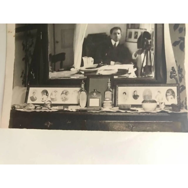 Dark Gray Giclee of Vintage Primitive Painting of a Seaside Resort by Vincent Trezza, Sr. For Sale - Image 8 of 8