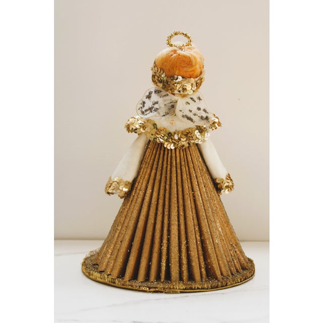 1950's Golden Glitter Sequin Cone Angel Christmas Holiday For Sale In Los Angeles - Image 6 of 6