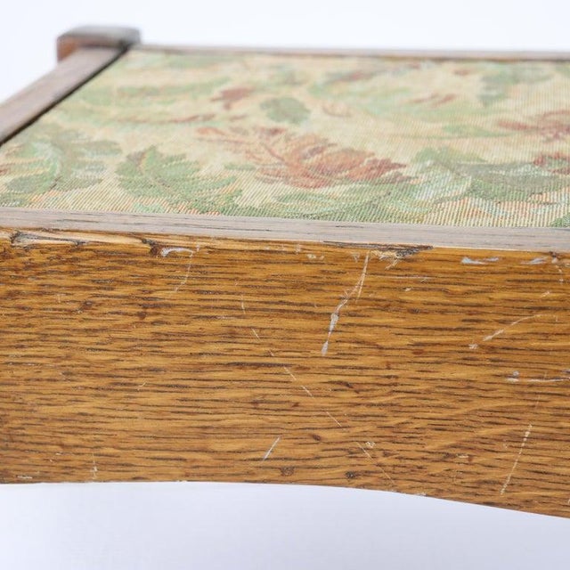 Antique Stickley School Oak Flared Leg Footstool C1920 For Sale - Image 9 of 9