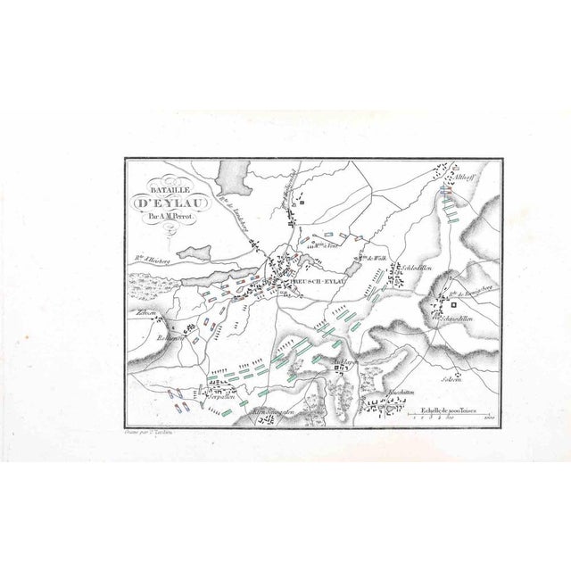 Etching realized by Pierre François Tardieu in 1837. It represents one of the most famous battles of Napoleon. Good...