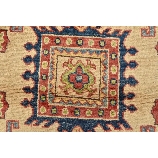 Textile Kazak Rug 3’3” X 4’11” Beige Wool Tribal Hand-Knotted Oriental Carpet For Sale - Image 7 of 12