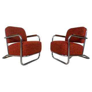 Set of Bauhaus Lounge Chairs by Hynek Gottwald, 1930s For Sale