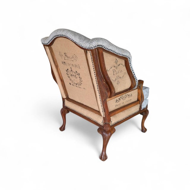 Pair of Early 2000 Deconstucted Style Wingback Chairs For Sale In Naples, FL - Image 6 of 6