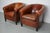 Set of Vintage Dutch Cognac Colored Leather Club Chairs For Sale - Image 6 of 17