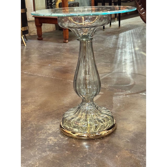 Pair of Murano Glass Fontana Green Side Tables For Sale In Dallas - Image 6 of 17